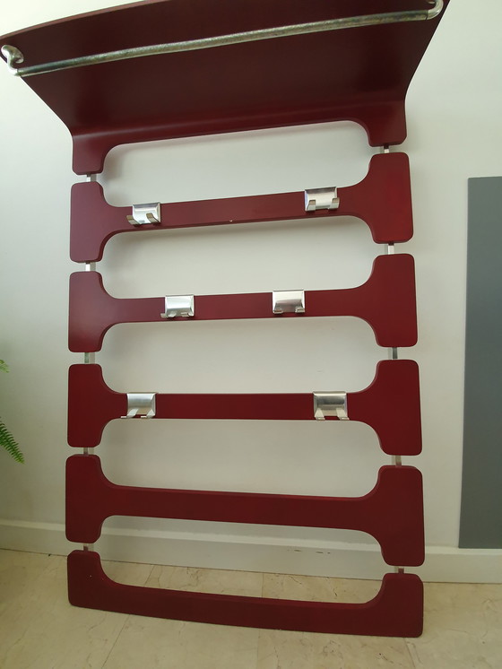 Image 1 of Vintage design kapstok jaren 70 hout met aluminium