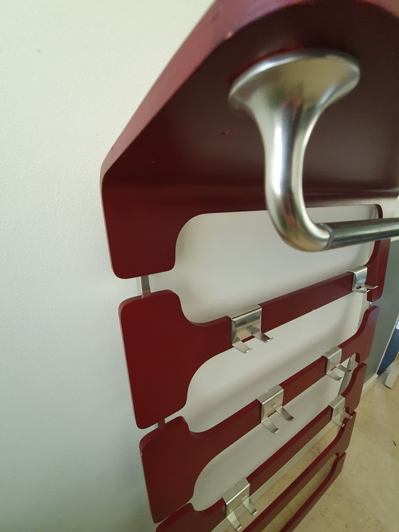 Image 1 of Vintage design kapstok jaren 70 hout met aluminium