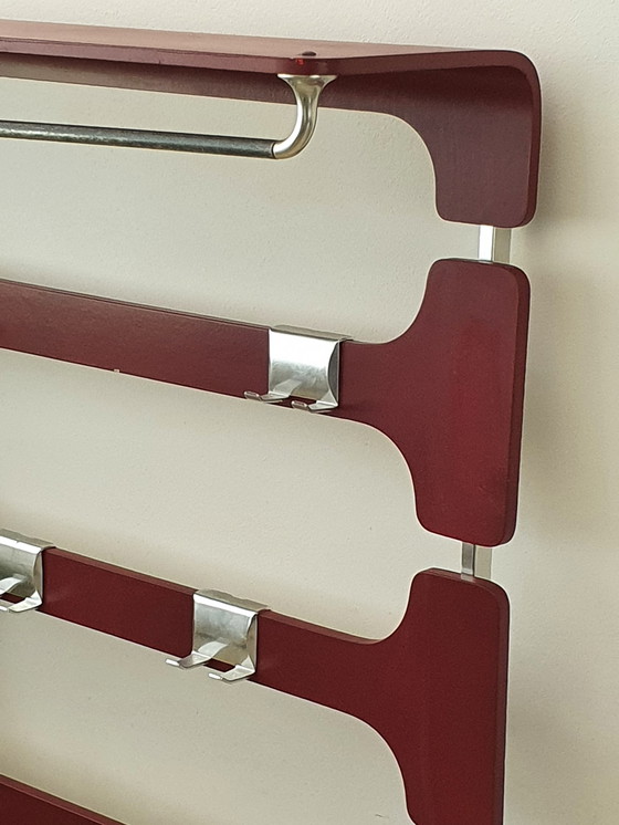 Image 1 of Vintage design kapstok jaren 70 hout met aluminium