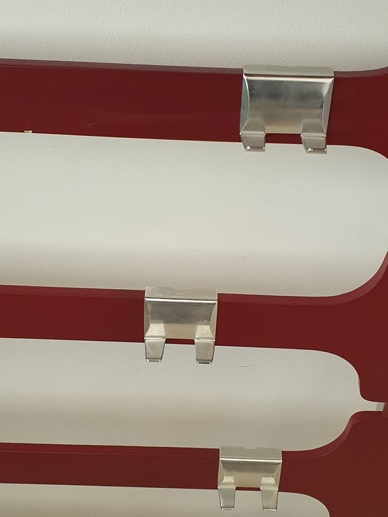 Image 1 of Vintage design kapstok jaren 70 hout met aluminium