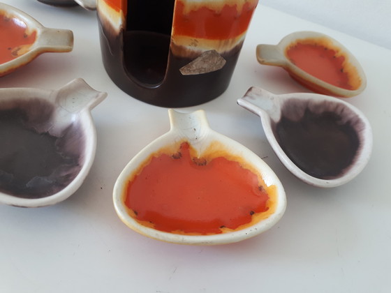 Image 1 of Strehla keramieke 70's vintage Tapas set