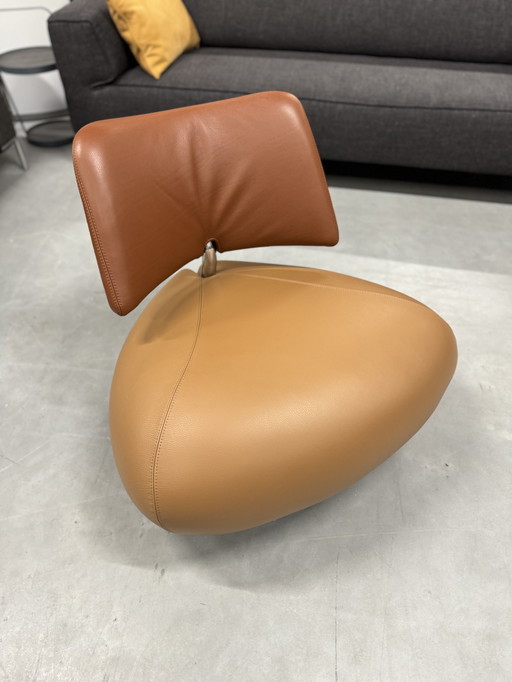 Leolux Pallone Fauteuil leer design stoel Bruin