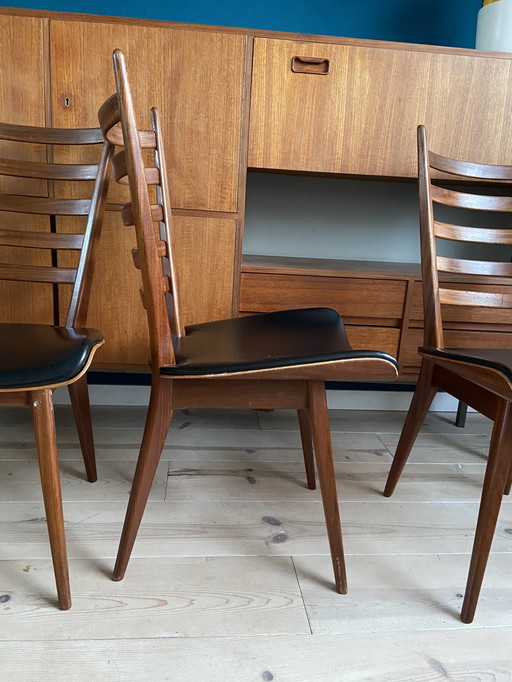 3 x vintage ladderstoelen