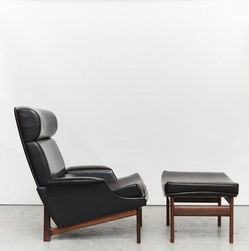 Ib Kofod Larsen Lounge Chair & Ottoman "Adam" voor Mogens Kold