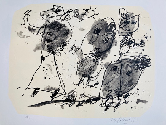 Image 1 of Kees Salentijn - Party time II (black&white) litho