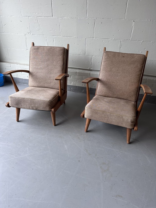 2 x Vintage stoelen fauteuil 