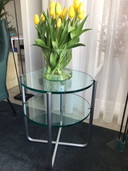 Gispen glazen bijzettafel