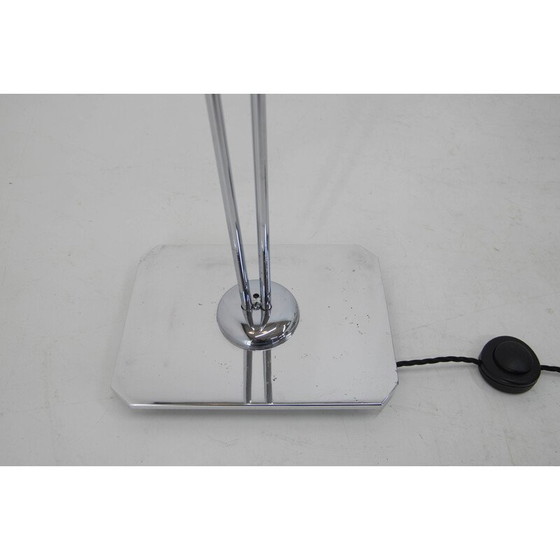 Image 1 of Art Deco vintage vloerlamp met twee opaline glazen kappen, jaren 1940