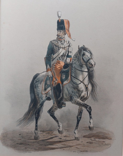 Francois Hippolyte Lalaisse (1810-1884) Chasseur À Cheval De La Garde, Litho