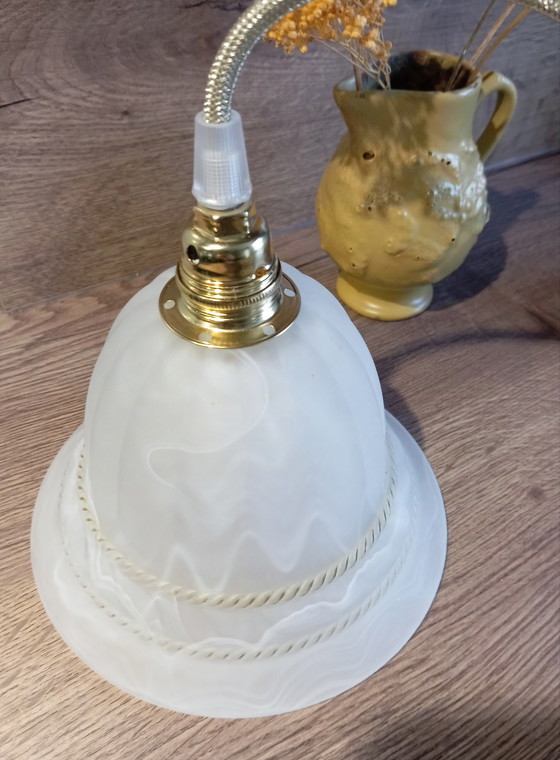 Image 1 of Lampe Baladeuse Nomade Verre Ondoorzichtig Et Marbré Satiné, Vintage