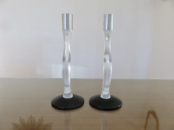 Image 1 of Paar modernistische kandelaars, 1990