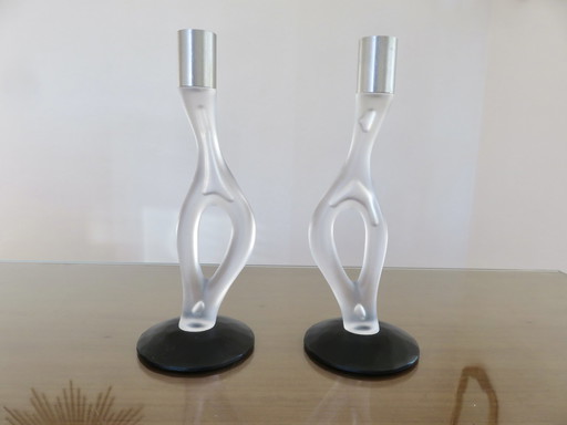 Paar modernistische kandelaars, 1990