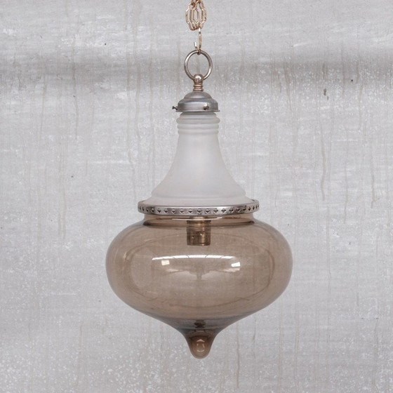 Image 1 of Vintage glazen hanglamp, Frankrijk 1930