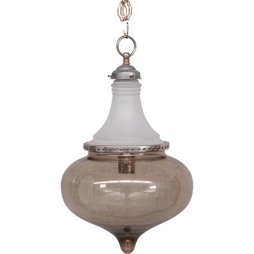 Vintage glazen hanglamp, Frankrijk 1930