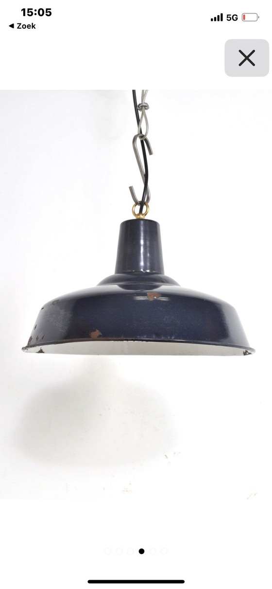 Image 1 of Emaille Vintage Lamp