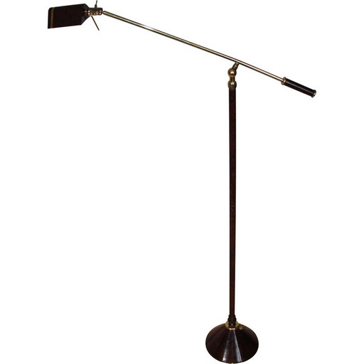 Vintage banket vloerlamp van messing en metaal, 1970