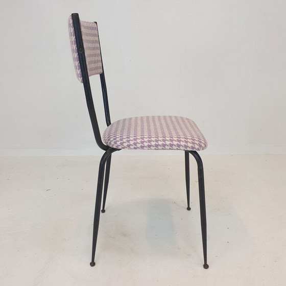 Image 1 of Set van 4 vintage Italiaanse metalen eetkamerstoelen, jaren 1960