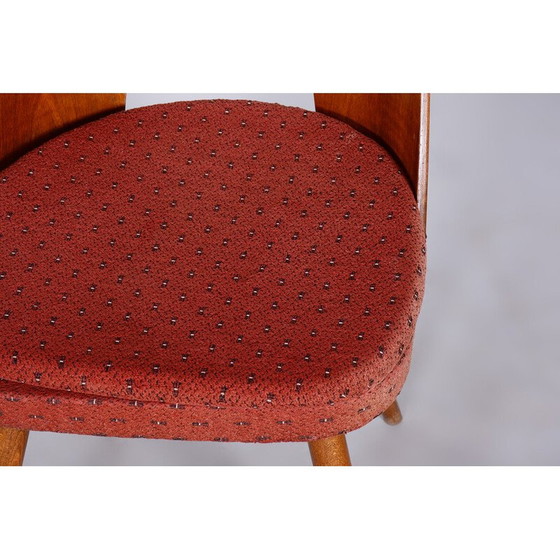 Image 1 of Paar vintage stoelen van beukenhout, walnoot en stof van Antonín Šuman, Tsjechië 1950