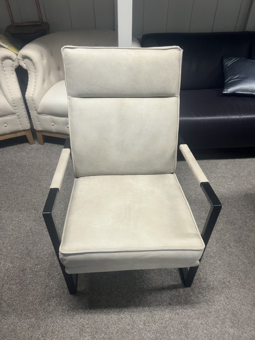 Moderne Witte Leren Relaxfauteuil – 50% Korting!