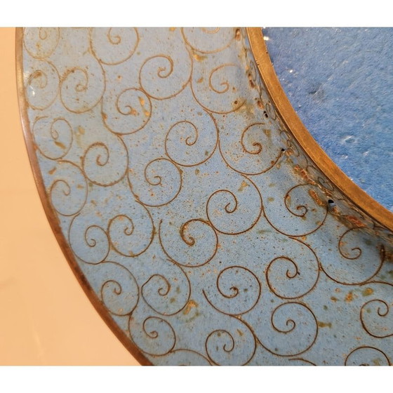 Image 1 of Paar vintage borden in cloisonné-email op metaal, Japan
