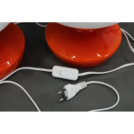 Image 1 of Set van 3 vintage opaline glazen tafellampen van Stepan Tabery, Tsjecho-Slowakije 1970