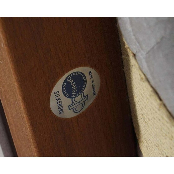 Image 1 of Paar vintage mahonie en witte plexus stoelen van Illum Wikkelso voor CFC Silkeborg, Denemarken 1960