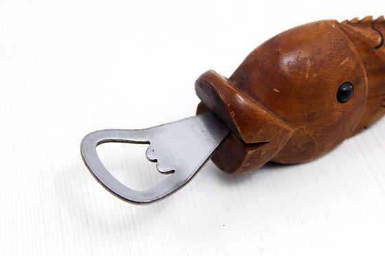 Image 1 of Vintage houten "Poisson" flesopener, Frankrijk 1960