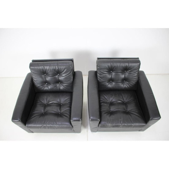 Image 1 of Vintage leren fauteuils, Finland 1970