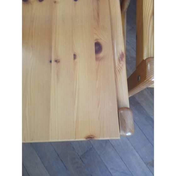 Image 1 of Set van 6 vintage grenen stoelen 1980