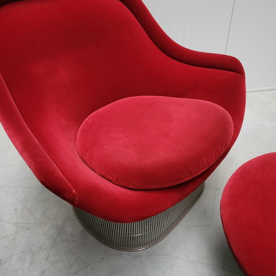 Image 1 of Warren Platner Easy Lounge Stoel & Ottoman van Knoll Bayberry