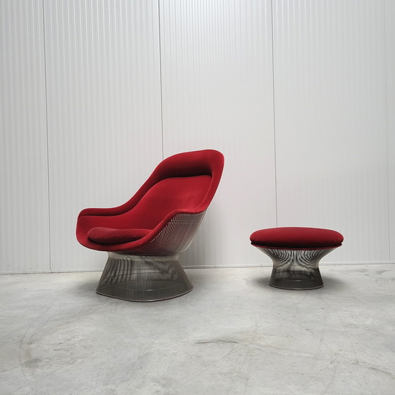 Image 1 of Warren Platner Easy Lounge Stoel & Ottoman van Knoll Bayberry