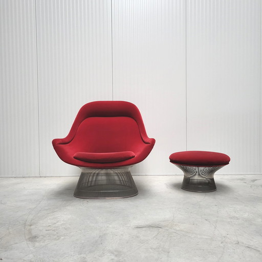 Warren Platner Easy Lounge Stoel & Ottoman van Knoll Bayberry