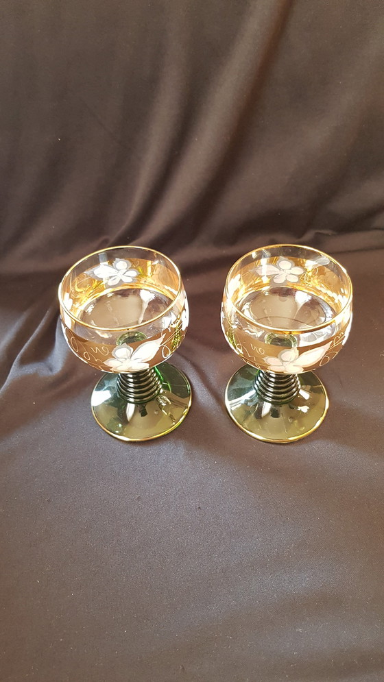 Image 1 of Romeins glas goud/groen vintage