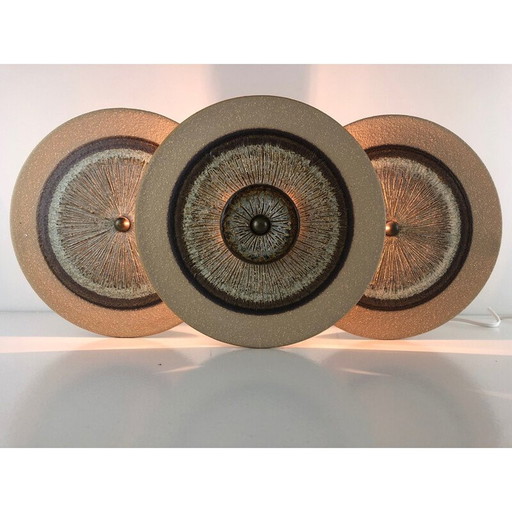 Vintage steengoed wandlamp van Noomi Backhausen en Paul Brandborg voor Søholm, Denemarken 1960