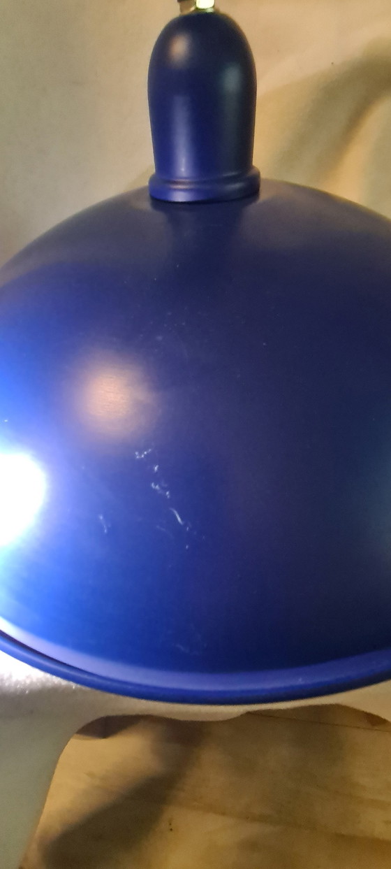 Image 1 of IKEA - Industriële look UFO hanglamp blauw model T9510/T204