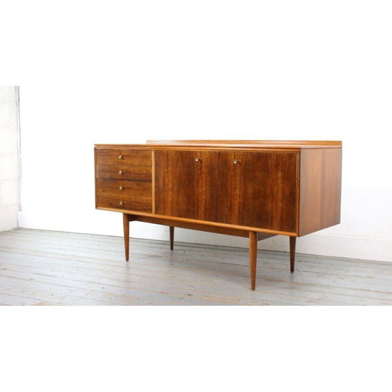 Image 1 of Mid century compact dressoir met generfd Indisch Laurier front van Robert Heritage