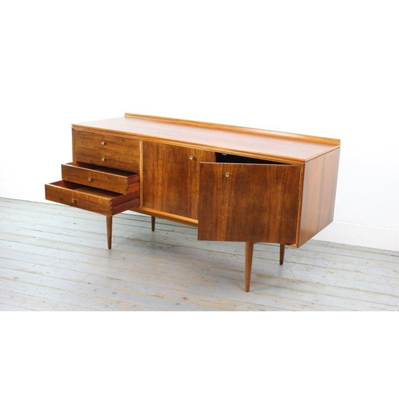 Image 1 of Mid century compact dressoir met generfd Indisch Laurier front van Robert Heritage