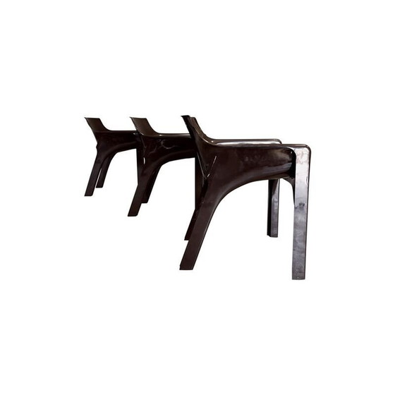 Image 1 of Set van 4 vintage Gaudi fauteuils en Demetrio koffietafels door Vico Magistretti voor Artemide, 1974