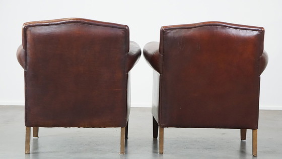 Image 1 of 2 X Design Fauteuil/ Armchair Gemaakt Van Schapenleer