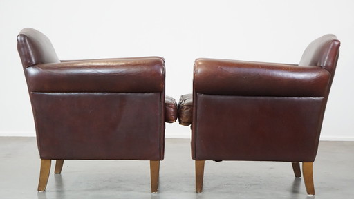 2 X Design Fauteuil/ Armchair Gemaakt Van Schapenleer