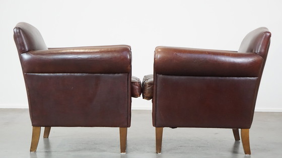 Image 1 of 2 X Design Fauteuil/ Armchair Gemaakt Van Schapenleer