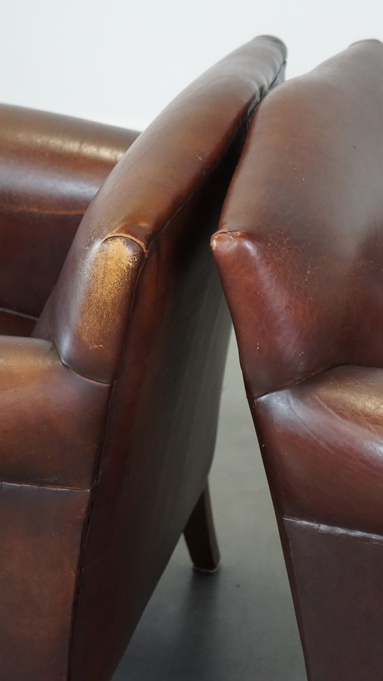 Image 1 of 2 X Design Fauteuil/ Armchair Gemaakt Van Schapenleer