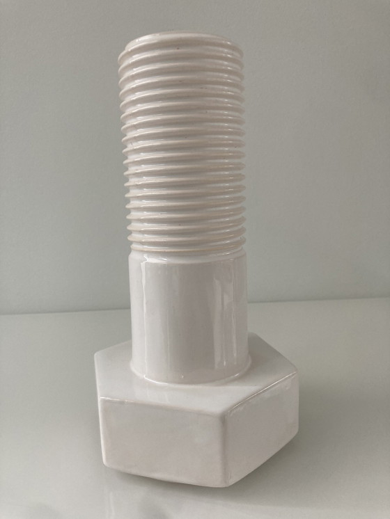 Image 1 of Screw It! Vaas Van Wit Keramiek, Dutch Design