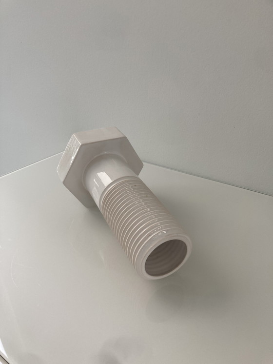 Image 1 of Screw It! Vaas Van Wit Keramiek, Dutch Design