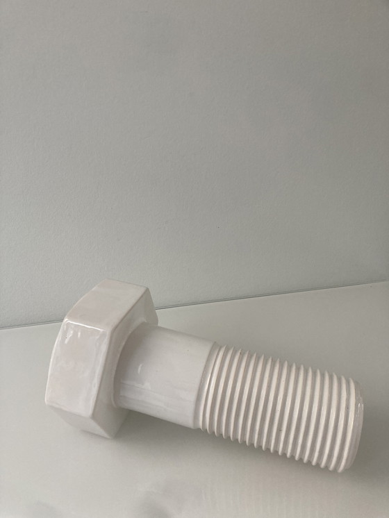 Image 1 of Screw It! Vaas Van Wit Keramiek, Dutch Design