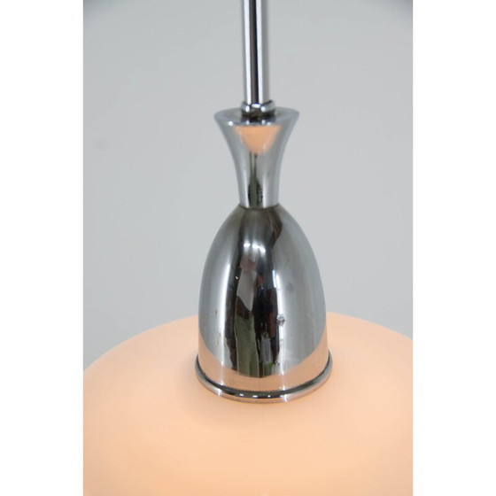 Image 1 of Vintage Art Deco glazen hanglamp, Tsjecho-Slowakije 1950