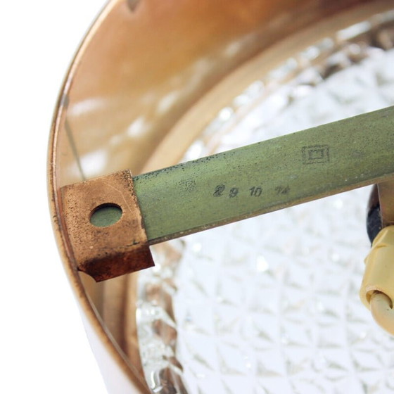 Image 1 of Vintage koperen en Boheemse glazen plafondlampen, Tsjecho-Slowakije 1970