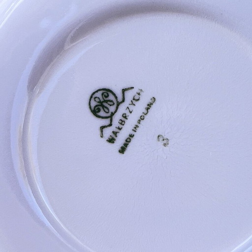 Vintage marmeren schilderij ontbijtservies voor Wawel, Polen 1970