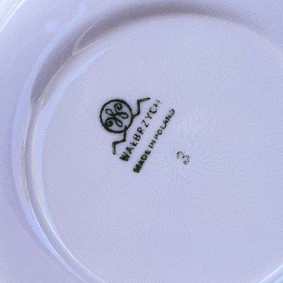 Image 1 of Vintage marmeren schilderij ontbijtservies voor Wawel, Polen 1970