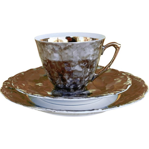 Vintage marmeren schilderij ontbijtservies voor Wawel, Polen 1970